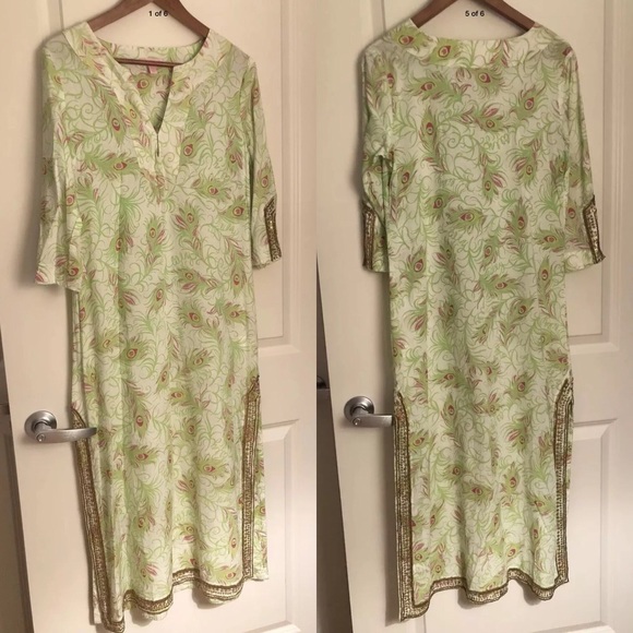 Lilly Pulitzer Dresses & Skirts - Lilly Pulitzer Pink Green Maxi Caftan DRESS Sz S